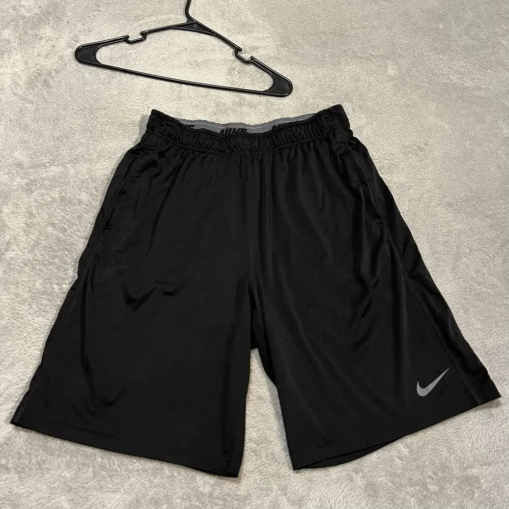 Nike Dry Fly Woven Shorts Mens Medium Black Dri-Fit Athletic Training Running